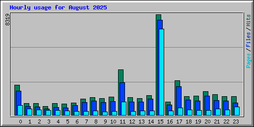 Hourly usage for August 2025